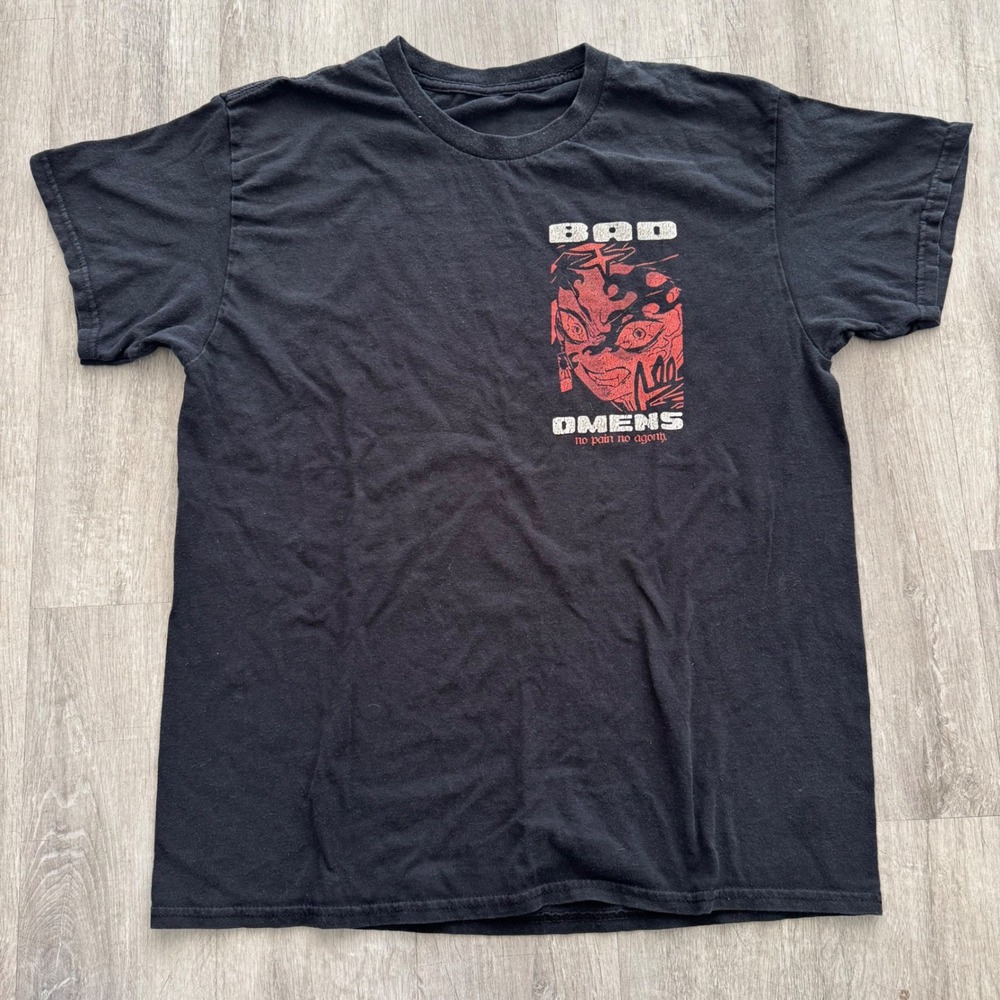 Bad Omens Band Shirt Mens Black Anime Graphic Tee No Pain No Agony Metalcore